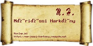 Máriássi Harkány névjegykártya